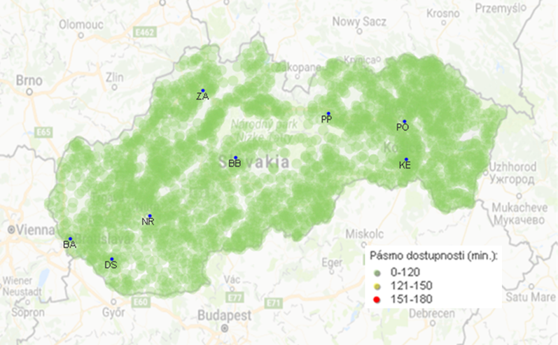 dojazd k najbližšiemu miestu MR (3T prístroje)