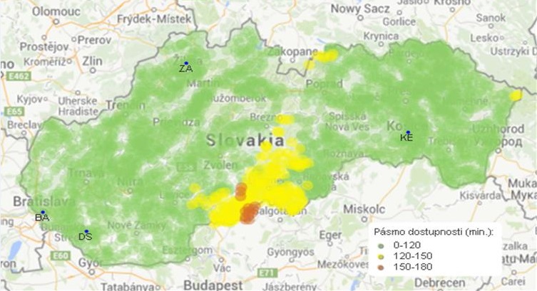 dojazd k najbližšiemu miestu MR (3T prístroje)