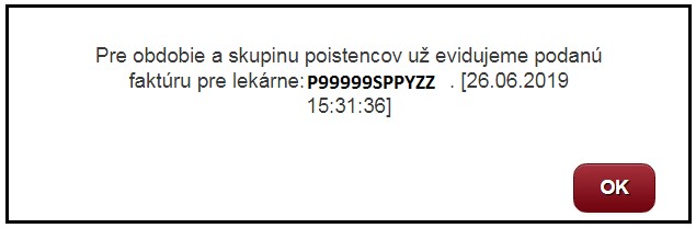 Okno - dôležité upozornenie Obrazovka ePobočky: Okno - dôležité upozornenie
