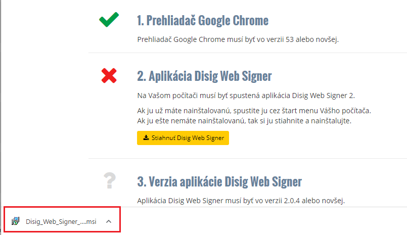 Stiahnutie Disig Web Signer
