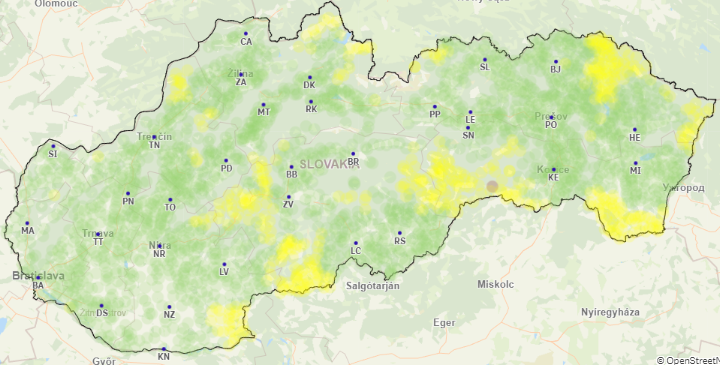 Mapa geografickej dostupnosti MR vyšetrení