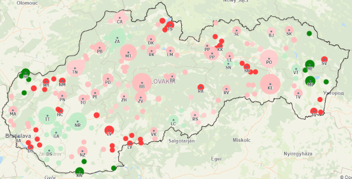 Mapa kapacitnej priepustnosti siete CT